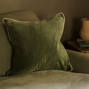 Hovedbilde Hel pute Indian 50*50cm - Moss bomullsvelour