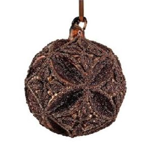 Hovedbilde Julekule i glass antikkbrun 8cm