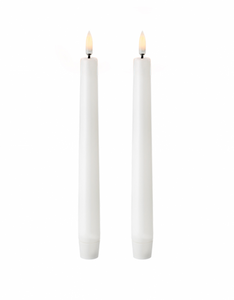 Bilde av 2 pk 20.5cm kronelys hvite Uyuni LED