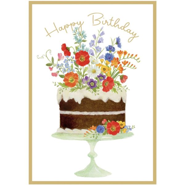 Kort - Flower cake (foliert)