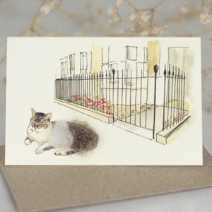 Hovedbilde Lite kort `Cat And Town Garden Railings&acute; 9*6 cm