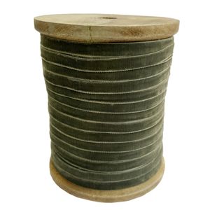 Hovedbilde Velourb&aring;nd oliven 1cm bredde (pr. meter)