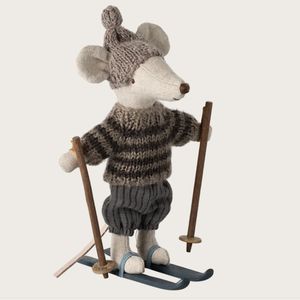 Hovedbilde Winter Mouse storebror med ski 13cm