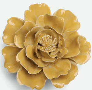 Hovedbilde Blomst i keramikk - Gul rose 9,4cm