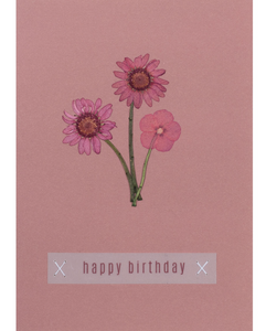 Bilde av Kort rosa Happy Birthday 11,8 x 16,6 cm