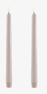 Bilde av Uyuni kronelys - beige -  2pk - 32 cm