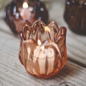 Hovedbilde Lysglass Tulipan 7*7cm fersken