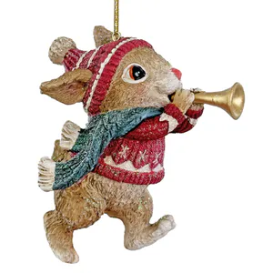 Hovedbilde Juletrepynt kanin med horn 9cm
