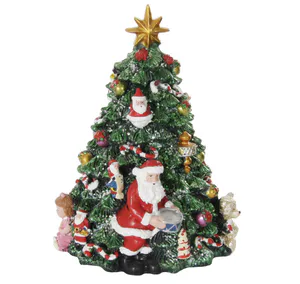 Hovedbilde Spilled&aring;se juletre med nisse 17cm