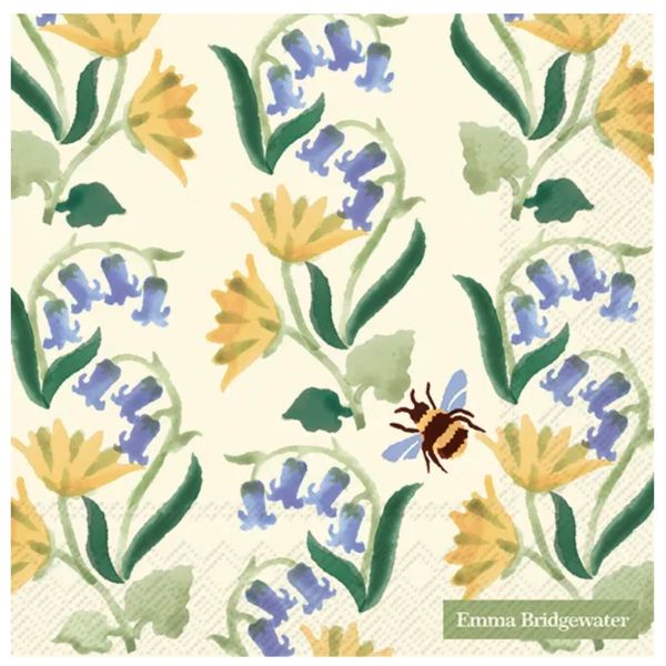 Servietter Bluebell and Celandine Cream - lunsj