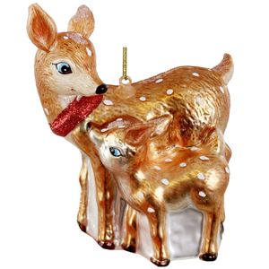 Hovedbilde Juletrepynt i glass bambi med mor 12cm