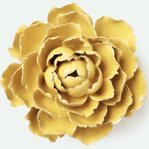 Hovedbilde Blomst i keramikk - Lys solgul peon 13,5cm