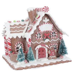 Hovedbilde Pepperkakehus med sukkerstenger LED-belysning ...