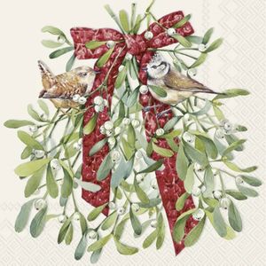 Hovedbilde Servietter Birds in Mistletoe Cream - lunsj