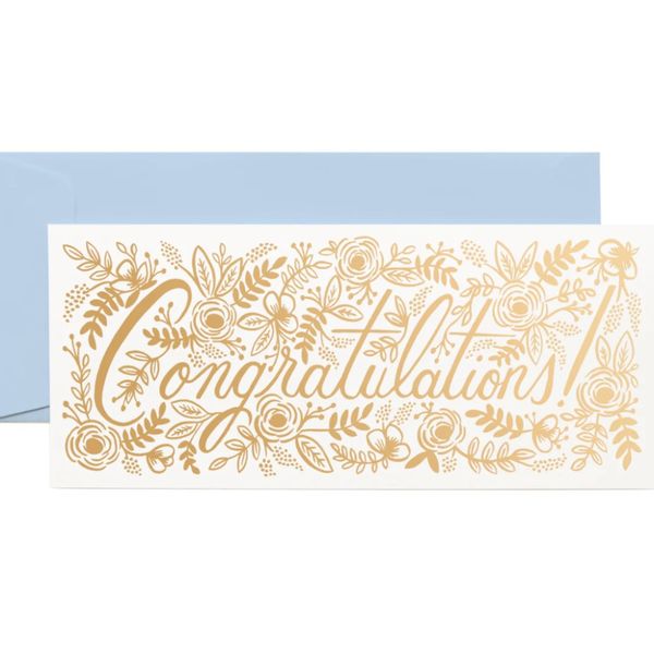 champagne floral  – gratulasjonskort
