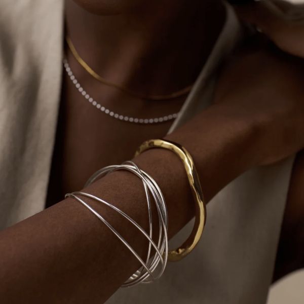 Orelia armb&aring;nd Interlocking Bangles - s&oslash;lv