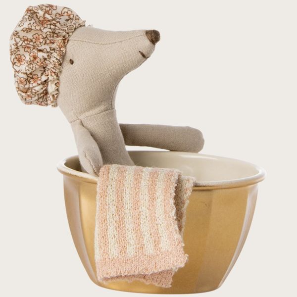 Maileg Wellness mus med badekar – lekesett